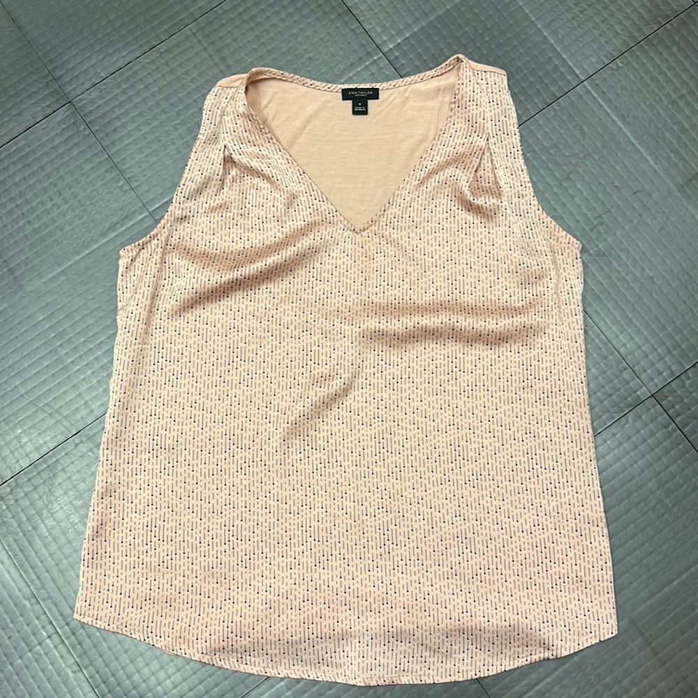 ANN TAYLOR WOMENS BLUSH PINK TANK SHELL SIZE MEDIUM SLEEVELESS
